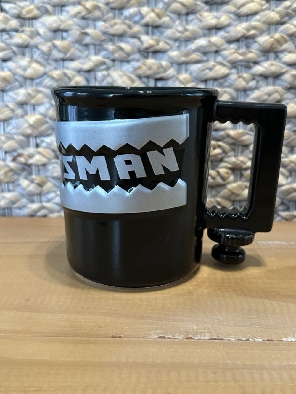 Vintage 1997 Craftsman Tool Advertising Coffee Mug Black Saw Logo Vice Handle